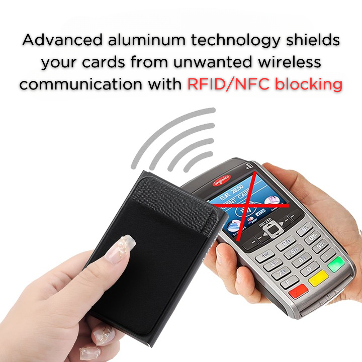 RFID Aluminum Wallet with Elastic Pouch and Auto Card Pop-up