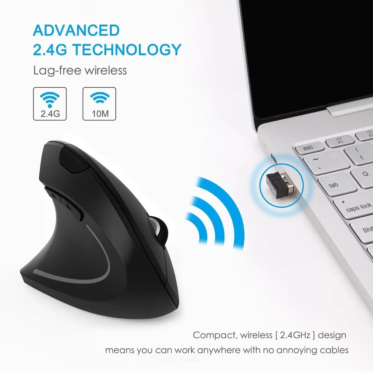 Ergonomic Vertical Wireless Mouse