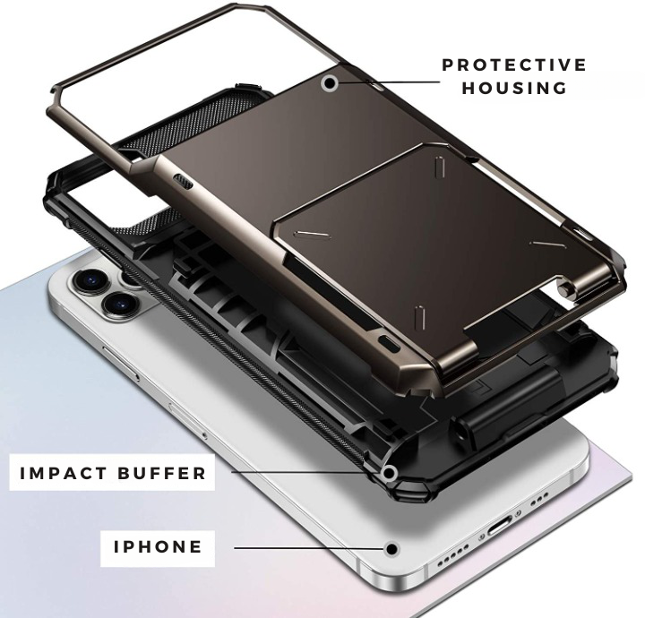 Armor Wallet Card Slot Case for iPhone