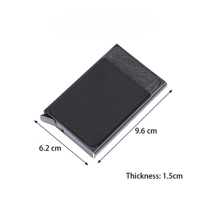 RFID Aluminum Wallet with Elastic Pouch and Auto Card Pop-up