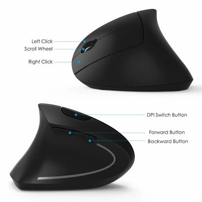 Ergonomic Vertical Wireless Mouse