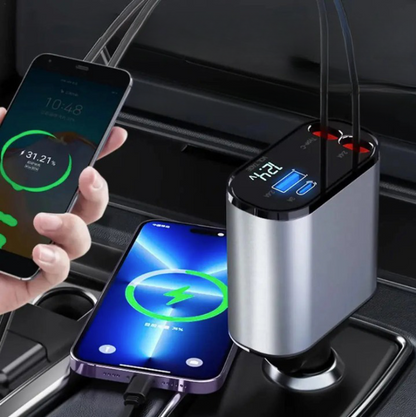 4 IN 1 Retractable USB Car Charger